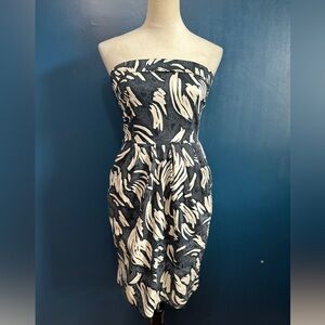 MAX Printed Strapless Stretch Cotton Blend Mini Dress Size 8